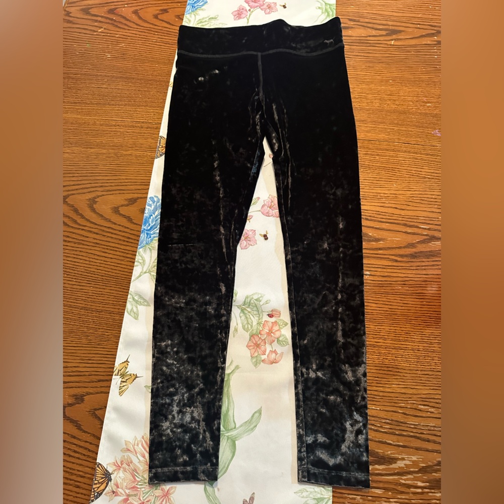 PINK Victoria's Secret Black Velvet Leggings